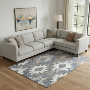 HomeRoots 10' X 14' Stylish Southwestern Area Rug - Washable, UV-Protected, Pet-Friendly, and Durable Design 706655