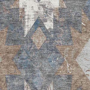 HomeRoots 10' X 14' Stylish Southwestern Area Rug - Washable, UV-Protected, Pet-Friendly, and Durable Design 706655