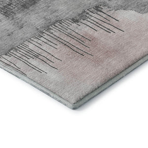 HomeRoots 9' X 12' Blush Gold & Ivory Abstract Area Rug - Washable, UV Protected, Ideal for High-Traffic Homes 706666
