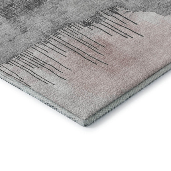 HomeRoots 9' X 12' Blush Gold & Ivory Abstract Area Rug - Washable, UV Protected, Ideal for High-Traffic Homes 706666