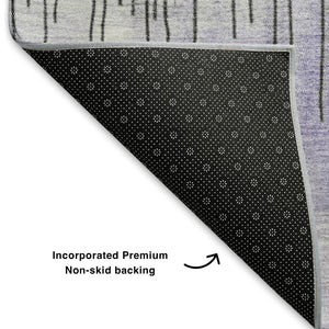 HomeRoots 9' Modern Abstract Lavender Gold Ivory Area Rug - Washable, UV Protected, Durable & Stylish Design! 706678