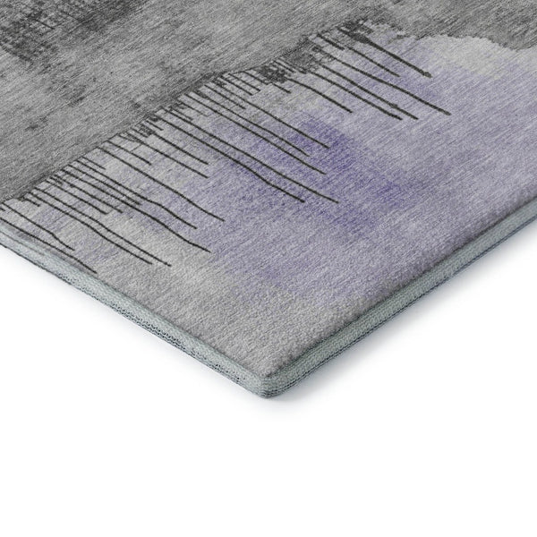 HomeRoots 9' Modern Abstract Lavender Gold Ivory Area Rug - Washable, UV Protected, Durable & Stylish Design! 706678