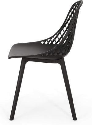 English Elm Christopher Knight Home® - LILY Weather-Resistant Outdoor Dining Chairs Set of 4 — Durable Polypropylene Mesh Design for Patios Black 28 L x 26 W x 19.75 H N776P243071B