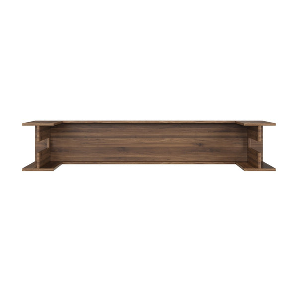 English Elm 62.99-inch Farmhouse Console Table Slim Entryway Sofa Accent with Rustic Wood Finish Walnut W1706P399684