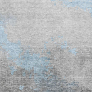 HomeRoots 5' X 8' Blue and Gray Abstract Area Rug - Washable, UV Protected, Durable for High-Traffic Homes 706705