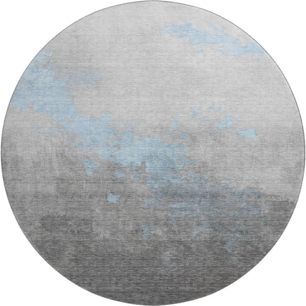 HomeRoots 8' X 10' Blue and Gray Abstract Area Rug - Washable, UV Protected, Stylish for Busy Homes! 706707