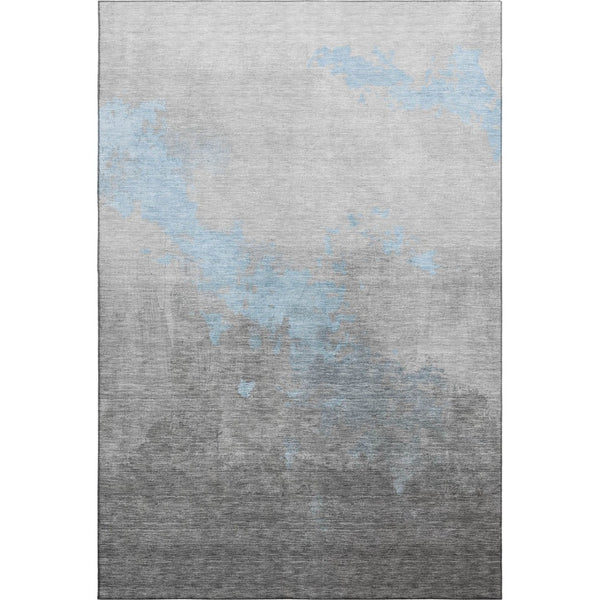 HomeRoots 9' X 12' Washable Blue and Gray Abstract Area Rug with UV Protection for Modern Living Spaces 706708