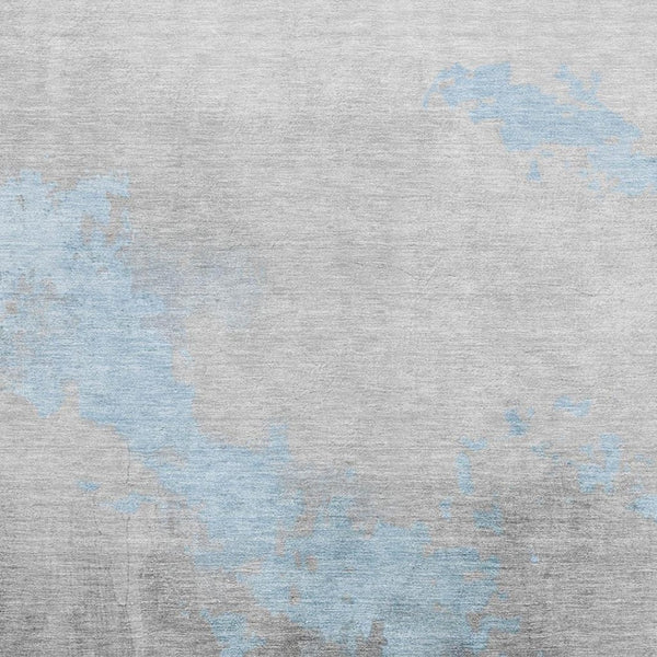 HomeRoots 10' X 14' Blue And Gray Abstract Washable Area Rug – Durable, Stylish, UV-Protected for Active Homes 706709