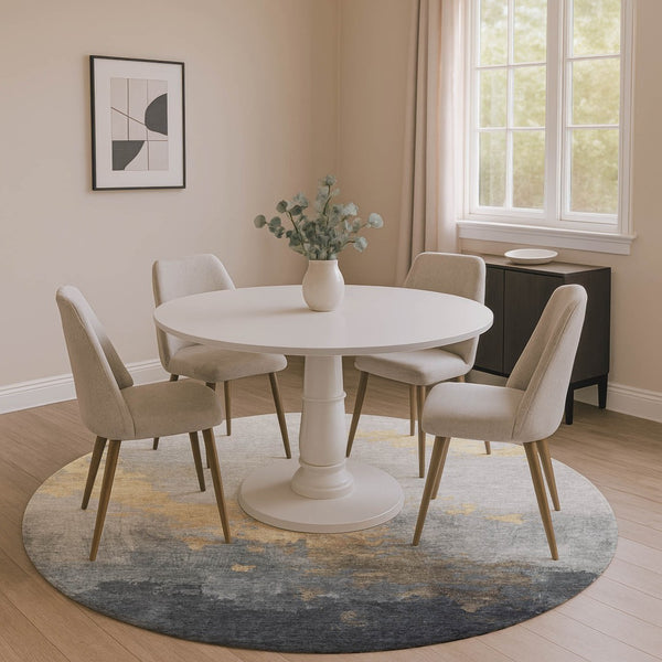 HomeRoots 8' X 10' Gold and Gray Abstract Washable Area Rug – Durable, UV Protected, Perfect for Busy Homes 706713
