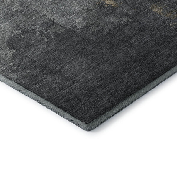 HomeRoots 9' X 12' Gold and Gray Abstract Washable Area Rug - UV Protected, Stain Resistant, Durable Design! 706714