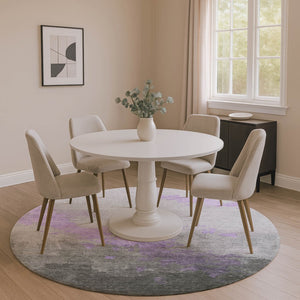 HomeRoots 8' X 10' Stylish Lavender and Gray Abstract Washable Area Rug with UV Protection for High Traffic Homes 706719