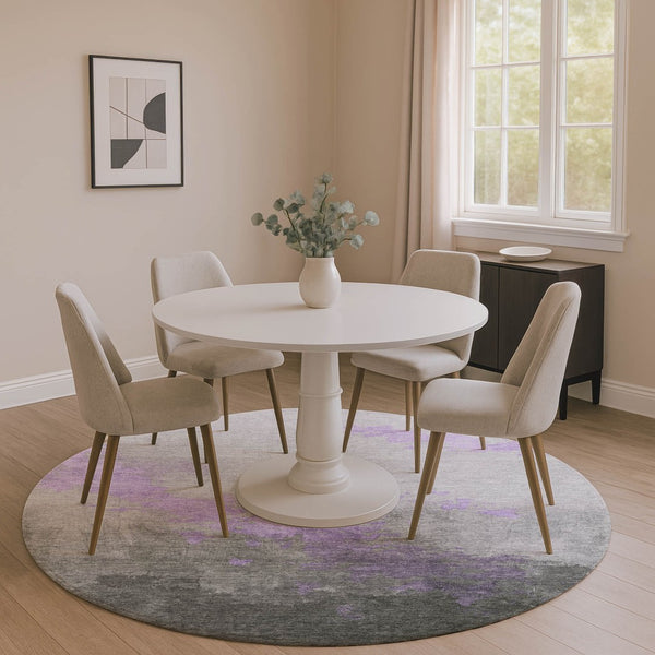HomeRoots 8' X 10' Stylish Lavender and Gray Abstract Washable Area Rug with UV Protection for High Traffic Homes 706719