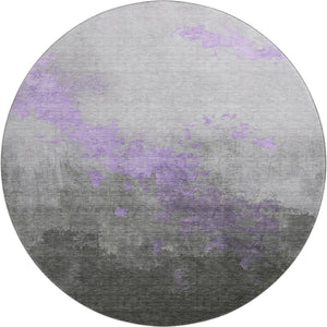HomeRoots 8' X 10' Stylish Lavender and Gray Abstract Washable Area Rug with UV Protection for High Traffic Homes 706719
