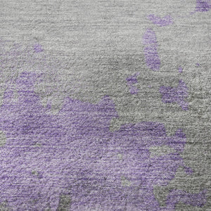 HomeRoots 8' X 10' Stylish Lavender and Gray Abstract Washable Area Rug with UV Protection for High Traffic Homes 706719