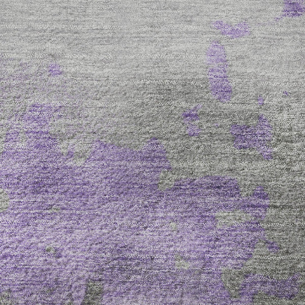 HomeRoots 8' X 10' Stylish Lavender and Gray Abstract Washable Area Rug with UV Protection for High Traffic Homes 706719