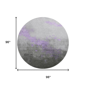 HomeRoots 8' X 10' Stylish Lavender and Gray Abstract Washable Area Rug with UV Protection for High Traffic Homes 706719