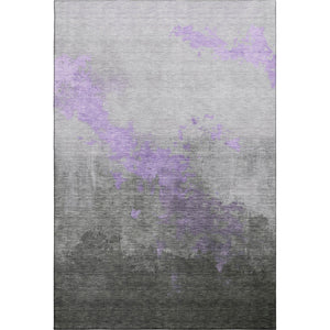 HomeRoots 10' X 14' Contemporary Lavender and Gray Abstract Area Rug with UV Protection for Active Homes 706721