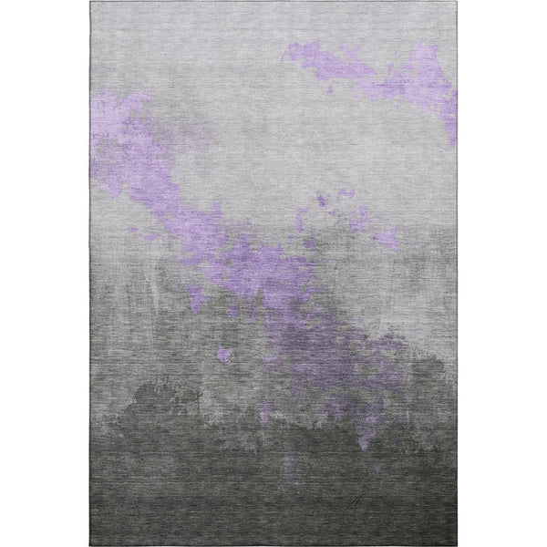 HomeRoots 10' X 14' Contemporary Lavender and Gray Abstract Area Rug with UV Protection for Active Homes 706721