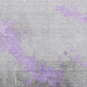 HomeRoots 10' X 14' Contemporary Lavender and Gray Abstract Area Rug with UV Protection for Active Homes 706721