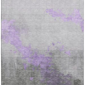 HomeRoots 10' X 14' Contemporary Lavender and Gray Abstract Area Rug with UV Protection for Active Homes 706721