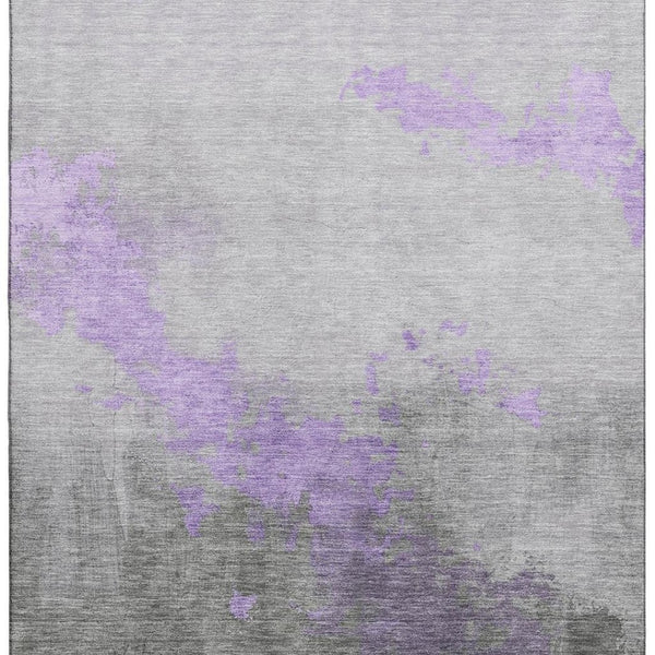 HomeRoots 10' X 14' Contemporary Lavender and Gray Abstract Area Rug with UV Protection for Active Homes 706721