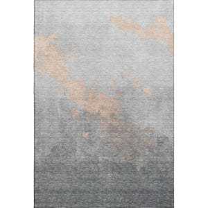 HomeRoots 5' X 8' Stylish Peach & Gray Abstract Area Rug - Washable, Stain-Resistant, UV Protected, Non-Slip! 706723