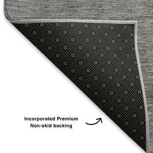 HomeRoots 5' X 8' Stylish Peach & Gray Abstract Area Rug - Washable, Stain-Resistant, UV Protected, Non-Slip! 706723