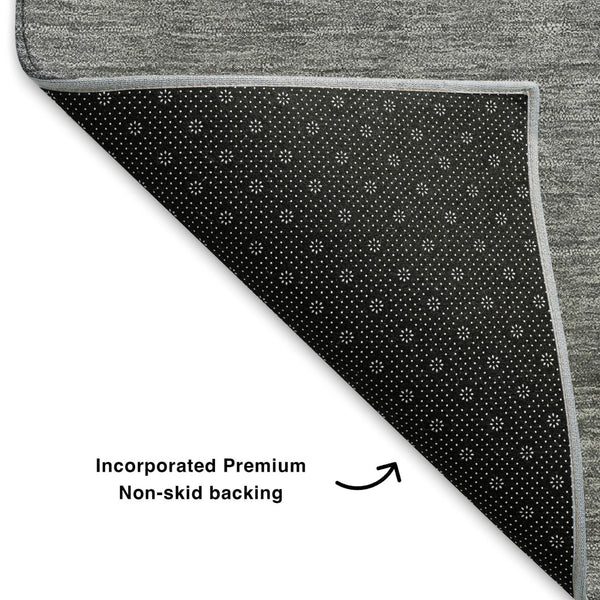 HomeRoots 5' X 8' Stylish Peach & Gray Abstract Area Rug - Washable, Stain-Resistant, UV Protected, Non-Slip! 706723