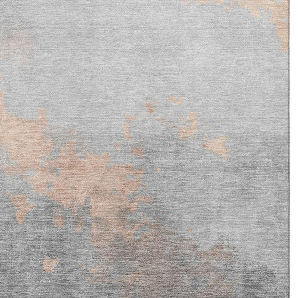 HomeRoots 5' X 8' Stylish Peach & Gray Abstract Area Rug - Washable, Stain-Resistant, UV Protected, Non-Slip! 706723