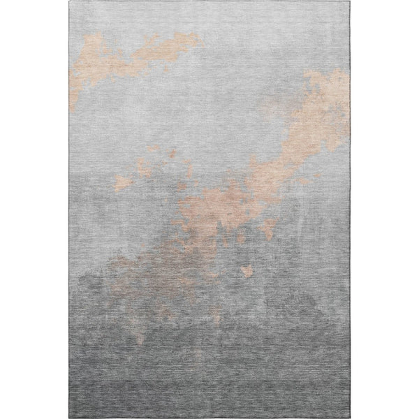 HomeRoots 10' X 14' Peach and Gray Abstract Area Rug - Washable, UV-Protected, Durable, and Stylish Design 706727