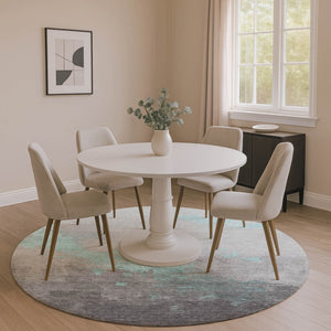 HomeRoots 8' X 10' Teal and Gray Abstract Washable Area Rug – Durable, UV-Resistant, Perfect for Busy Homes! 706731