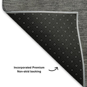 HomeRoots 9' X 12' Teal and Gray Washable Area Rug - Modern Abstract Design with Stain Resistance & UV Protection 706732