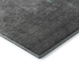 HomeRoots 9' X 12' Teal and Gray Washable Area Rug - Modern Abstract Design with Stain Resistance & UV Protection 706732