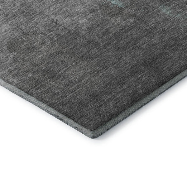 HomeRoots 9' X 12' Teal and Gray Washable Area Rug - Modern Abstract Design with Stain Resistance & UV Protection 706732