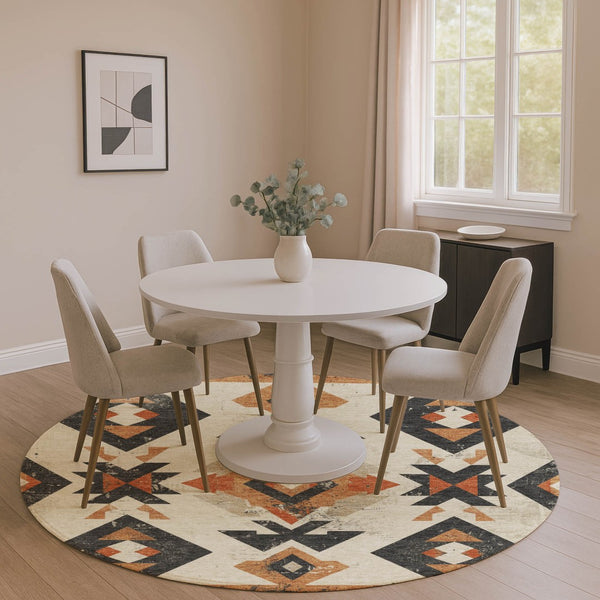 HomeRoots 8' X 10' Southwestern Washable Area Rug - Durable, UV Protected, Stain Resistant with Rustic Charm 706755