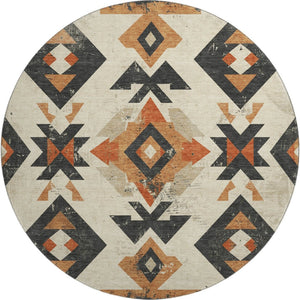 HomeRoots 8' X 10' Southwestern Washable Area Rug - Durable, UV Protected, Stain Resistant with Rustic Charm 706755