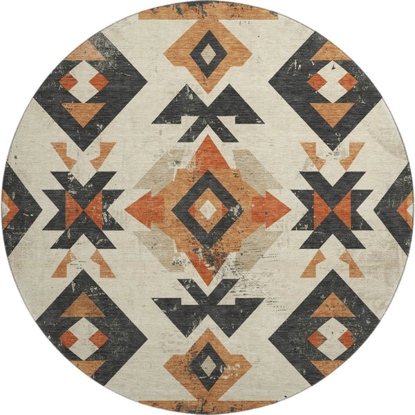 HomeRoots 8' X 10' Southwestern Washable Area Rug - Durable, UV Protected, Stain Resistant with Rustic Charm 706755