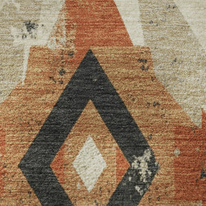 HomeRoots 8' X 10' Southwestern Washable Area Rug - Durable, UV Protected, Stain Resistant with Rustic Charm 706755