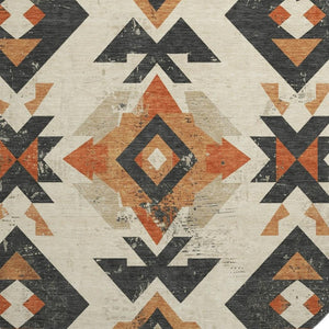 HomeRoots 8' X 10' Southwestern Washable Area Rug - Durable, UV Protected, Stain Resistant with Rustic Charm 706755