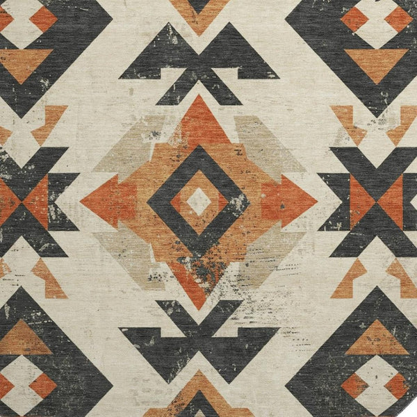 HomeRoots 8' X 10' Southwestern Washable Area Rug - Durable, UV Protected, Stain Resistant with Rustic Charm 706755
