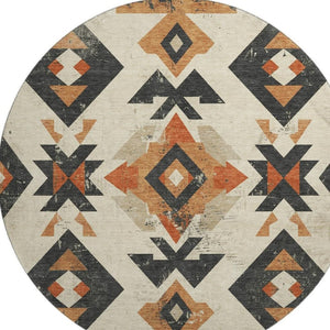 HomeRoots 8' X 10' Southwestern Washable Area Rug - Durable, UV Protected, Stain Resistant with Rustic Charm 706755