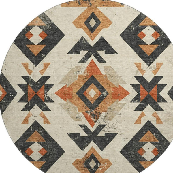 HomeRoots 8' X 10' Southwestern Washable Area Rug - Durable, UV Protected, Stain Resistant with Rustic Charm 706755