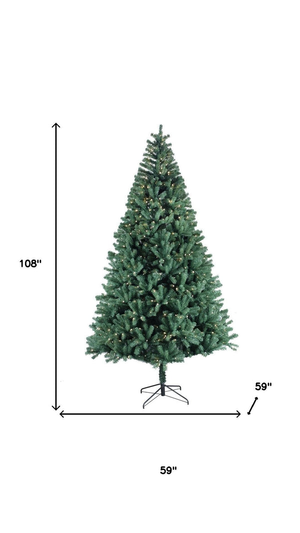 HomeRoots 7' Full Spruce Christmas Tree - Realistic, Lush Design with Pre-Lit LED Lights for Holiday Cheer 84 706782