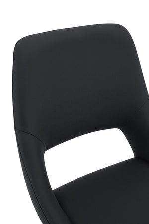 English Elm Dining Chairs Set Of 4 - Modern Swivel Design, Comfortable Pu Leather, Durable Metal Frame, Black W3493P347176