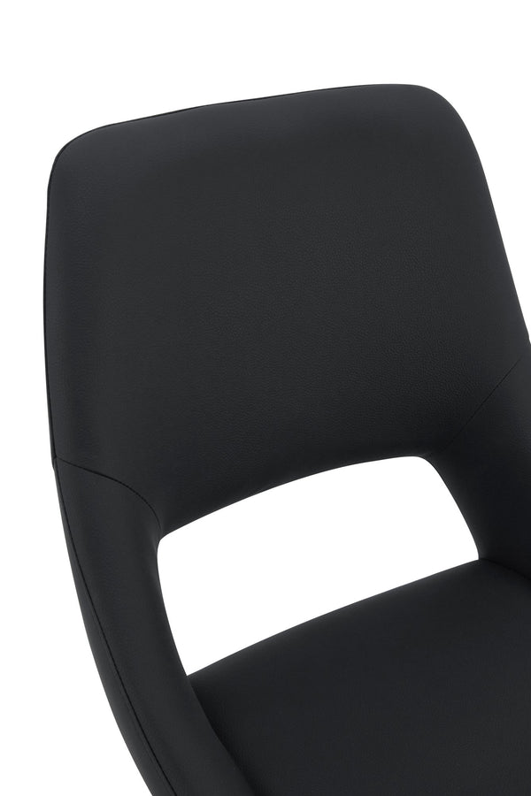 English Elm Dining Chairs Set Of 4 - Modern Swivel Design, Comfortable Pu Leather, Durable Metal Frame, Black W3493P347176