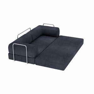HomeRoots 82" Green Corduroy Convertible Futon Sofa - Modern Comfort & Versatile Sleeper for Any Space 706809