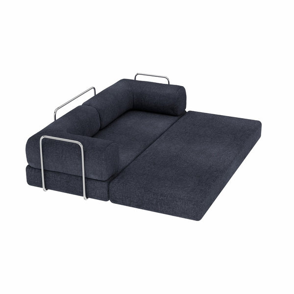 HomeRoots 82" Green Corduroy Convertible Futon Sofa - Modern Comfort & Versatile Sleeper for Any Space 706809