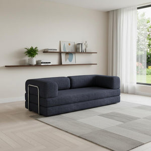 HomeRoots 82" Green Corduroy Convertible Futon Sofa - Modern Comfort & Versatile Sleeper for Any Space 706809