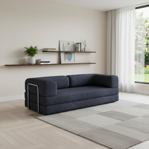 HomeRoots 82" Green Corduroy Convertible Futon Sofa - Modern Comfort & Versatile Sleeper for Any Space 706809