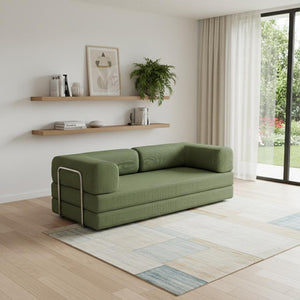 HomeRoots 94" Gray Chenille Modular Sleeper Sofa - Comfortable, Stylish, and Versatile for Any Space! 706810
